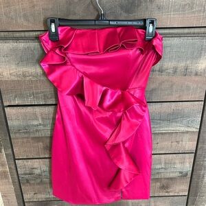 DO+BE Vibrant Pink Satin Dress